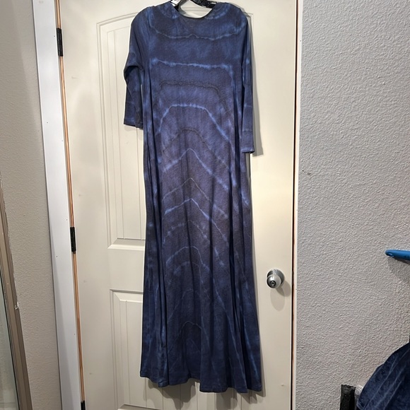 Raquel Allegra Cotton/polyester Tie Dye “ drama maxi aqua 2” size medium - Picture 4 of 7